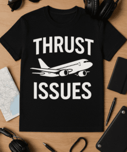 Airplane travel humor t-shirt for aviation enthusiasts and pilots.