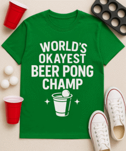 1. Fun beer pong themed T-shirt for casual wear and parties.