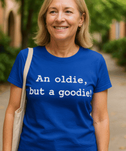 Witty senior women T-shirt with humorous quote for older women, perfect for casual wear and aging gracefully.