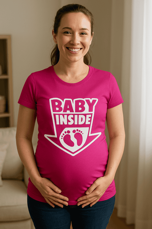 Baby Inside maternity T-shirt, cute pregnancy shirt, expecting mom graphic tee, maternity pregnancy top, funny pregnancy birthday gift.