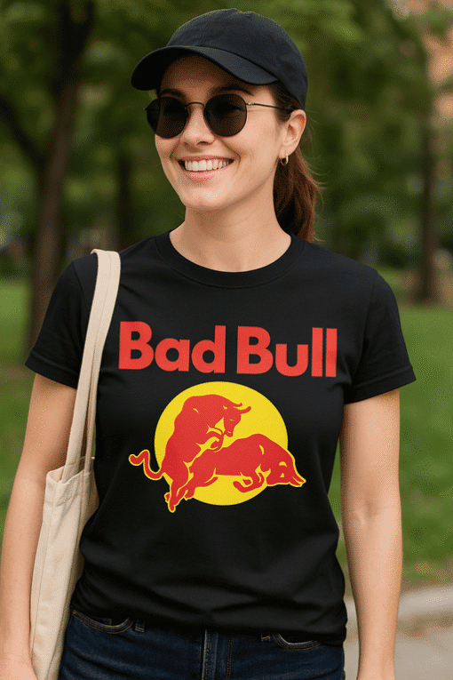 Bold Bull logo graphic T-shirt for casual streetwear and trendy fashion enthusiasts.