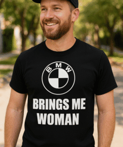 BMW funny slogan T-shirt for men, casual biker humor tee, automotive enthusiast gift idea.