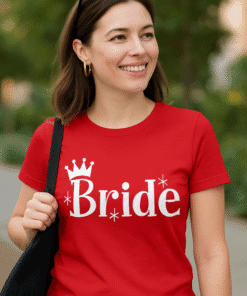 Bride t-shirt for wedding party, bridal shower, or bachelorette celebration, perfect for bride-to-be.