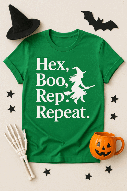 Halloween witch t-shirt with magic and spooky theme for fun costumes.