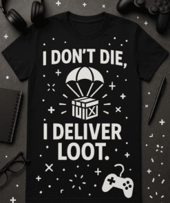 I don't die, I deliver loot gaming t-shirt for gamers and streamers.