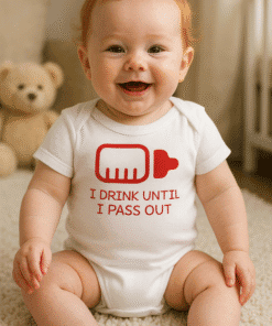 Drink Until I Pass Out Funny Baby T-Shirt, Toddler Humor Tee for Kids, Cute Birthdays Gift.