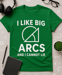 Big Arcs funny t-shirt, green casual top, humorous graphic tee, trendy abstract design, trendy graphic shirt for men and women.