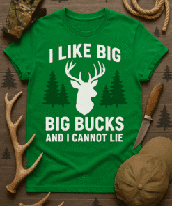 Big Buck Hunting T-Shirt, Outdoor Forest Deer Wildlife Hunted Shirt.