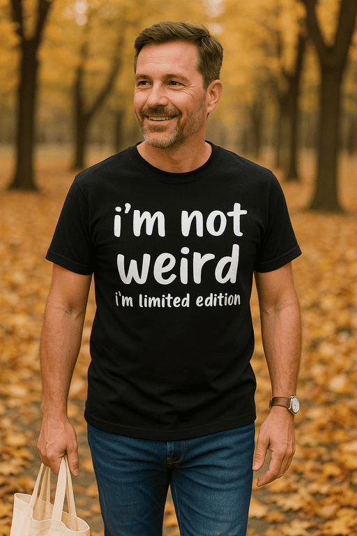 I'm not weird I'm limited edition T-shirt for men, funny fall outdoor fashion, unique casual graphic tee.