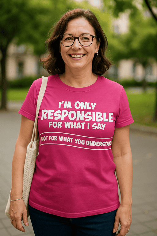 Responsibility quote t-shirt for women, funny and empowering fashion tee.