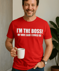 I'm the boss funny men's T-shirt for casual wear and gifts.