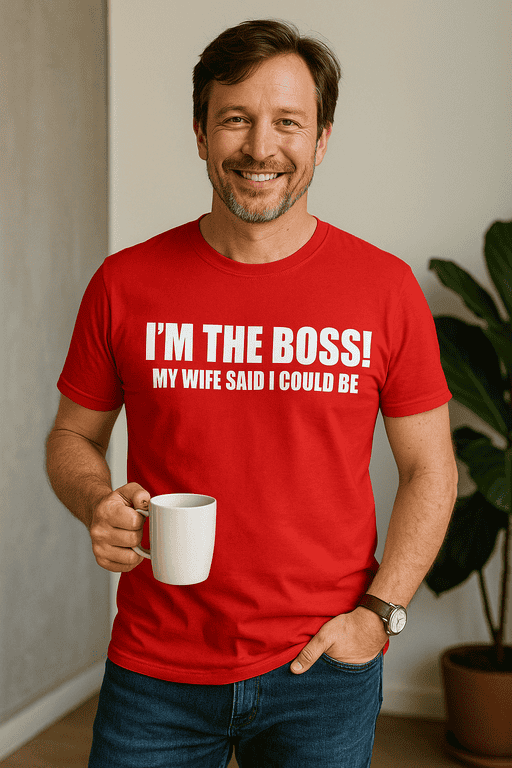 I'm the boss funny men's T-shirt for casual wear and gifts.