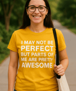 Comfortable yellow graphic t-shirt with positive quote for women, casual streetwear fashion, T-shirtplease.com.