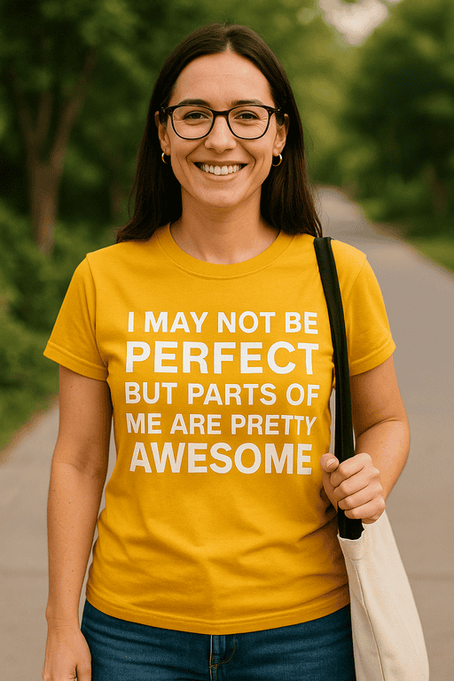 Comfortable yellow graphic t-shirt with positive quote for women, casual streetwear fashion, T-shirtplease.com.