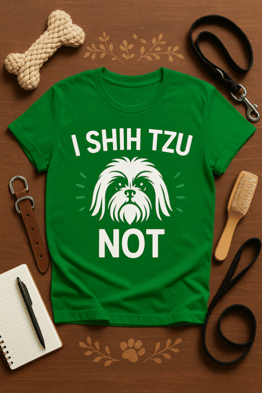 I Shih Tzu Not funny dog breed graphic T-shirt for dog lovers and pet owners.