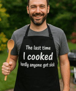 I cooked humor T-shirt with slogan "The last time I cooked hardly anyone got sick" for funny chef gift.