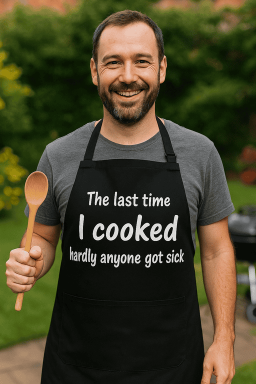 I cooked humor T-shirt with slogan "The last time I cooked hardly anyone got sick" for funny chef gift.