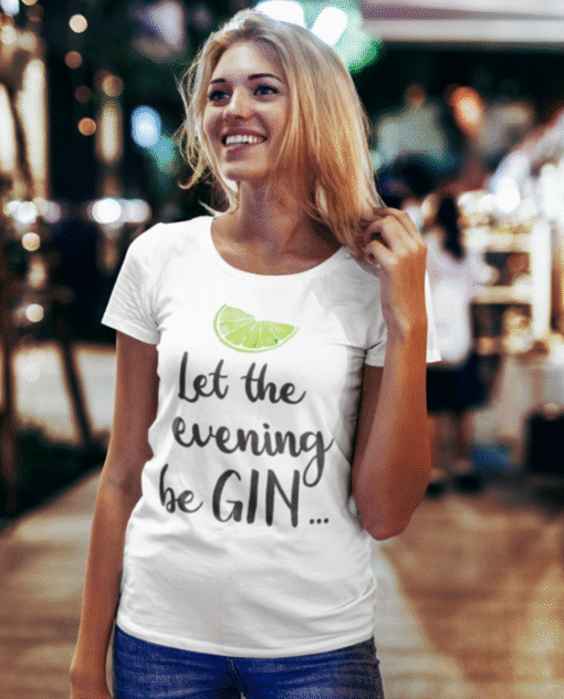 Bright women's T-shirt with lime graphic and playful text for casual summer wear.