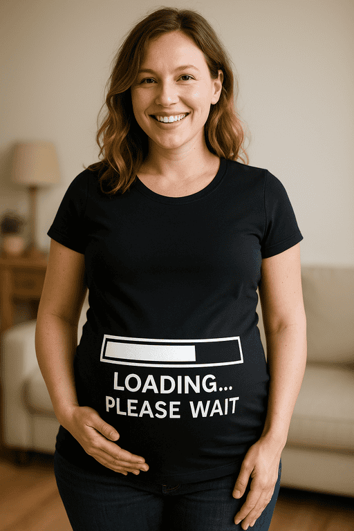 Loading pregnant woman t-shirt funny pregnancy announcement tee and expectant mother shirt.