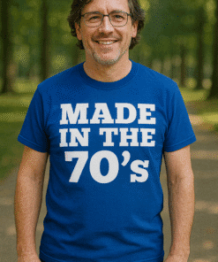Vintage 70s inspired graphic t-shirt, perfect for retro style and 1970s fashion enthusiasts.