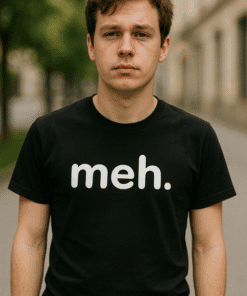 - Casual men's t-shirt with "mech." print for everyday wear.