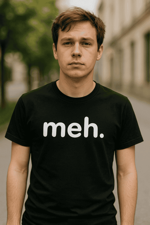 - Casual men's t-shirt with "mech." print for everyday wear.
