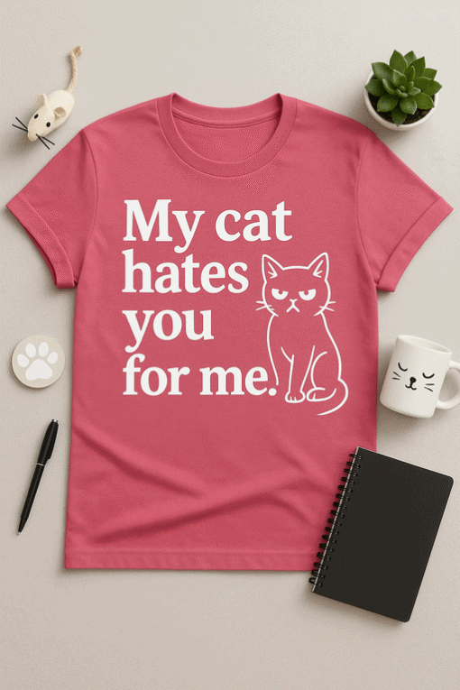 1. Cat hate t-shirt, humorous graphic tee for cat lovers, funny casual wear for women and men.