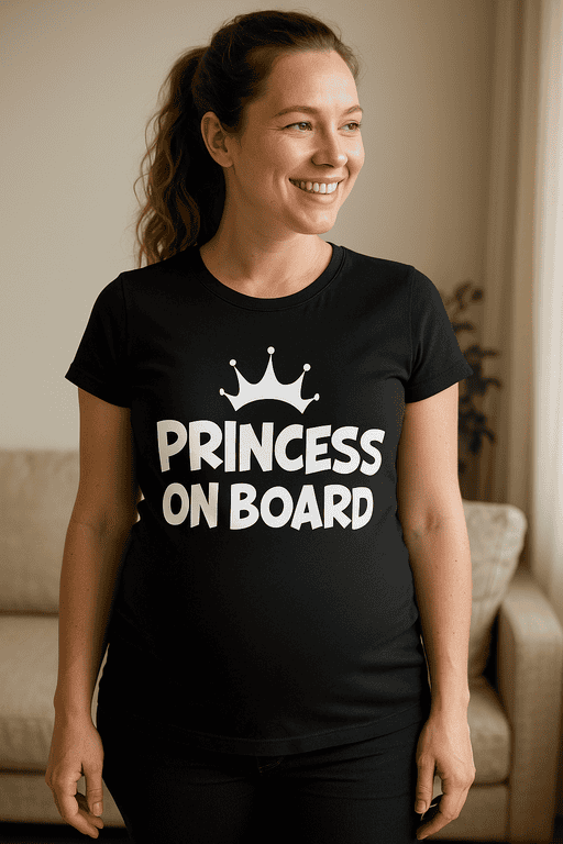 Princess on Board humorous t-shirt for women, funny gift, queen style casual wear.