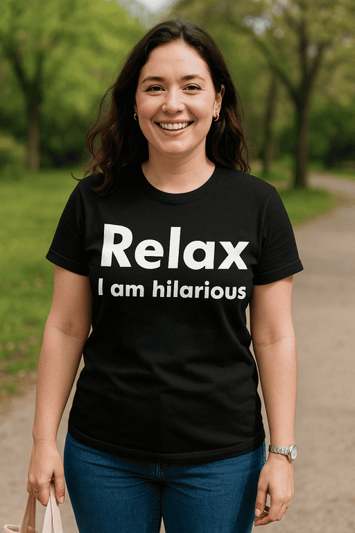 Relax T-shirt for women, humorous quote, casual fashion, funny graphic tee, gift idea.