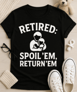 1. Retirement humor T-shirt with funny phrase, perfect for retirees and relaxation.