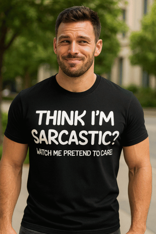 Sarcastic slogan t-shirt, funny quote tee, humorous graphic tee, novelty sarcasm t-shirt, men's casual humor shirt, witty statement tee.