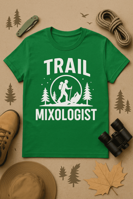 Trail Mixologist outdoor adventure hiking t-shirt for nature lovers and trail enthusiasts.
