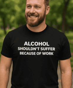 Alcohol humor T-shirt, funny alcohol quote, men's casual graphic tee, T-shirtplease.