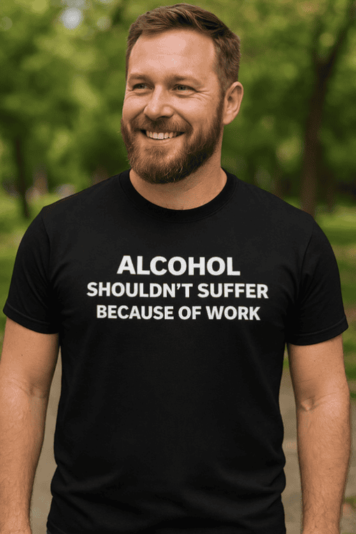 Alcohol humor T-shirt, funny alcohol quote, men's casual graphic tee, T-shirtplease.