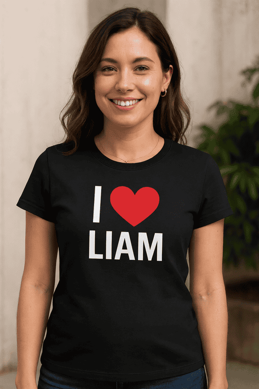 1. Love Liam T-shirt, personalized casual graphic tee for him or her.