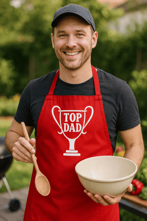 1. Funny top dad apron for Father's Day celebrations and BBQs, perfect gift for dad.