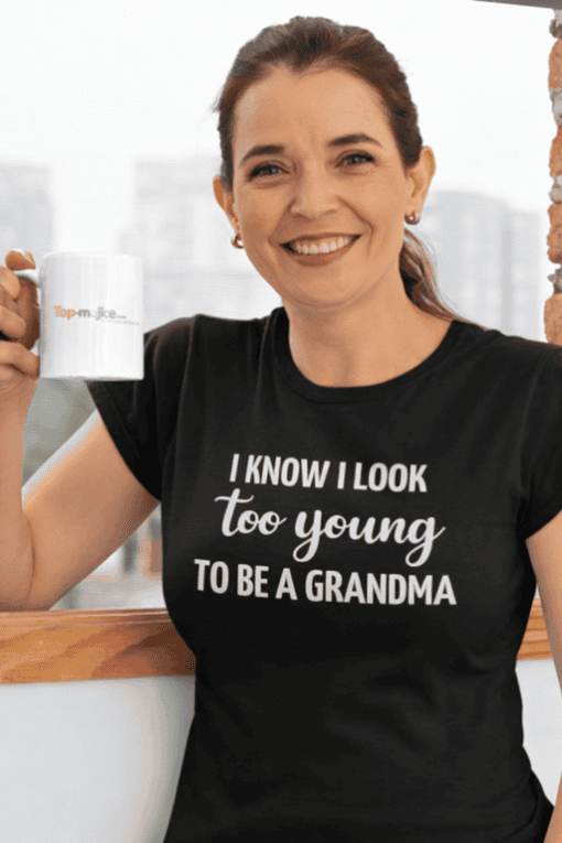 1. Funny grandma T-shirt, humorous holiday gift idea, casual wear for women.