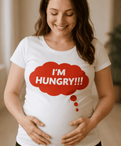 I'm Hungry T-shirt funny pregnancy humor maternity top for moms.