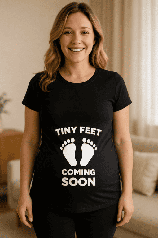 Tiny feet coming soon shirt, cute maternity tshirt, pregnancy announcement tee, pregnancy humor gift, expecting mom.