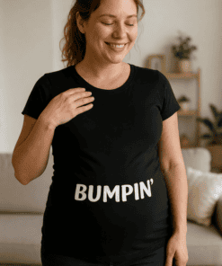 Bumpin' funny t-shirt for women, casual wear, humorous graphic tee.