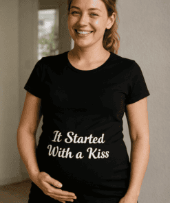 It Started With a Kiss T-shirt, Pregnancy Announcement, Funny Maternity Tee for Moms.