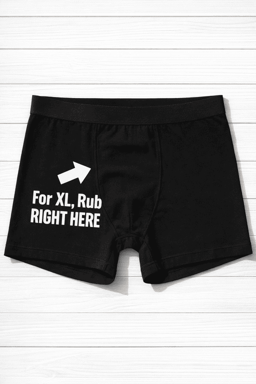 1. Funny men's boxer briefs with humorous print for XL sizes.