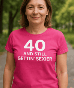 40th birthday t-shirt, funny milestone shirt, women’s humor tee for women over 40, stylish birthday gift, casual party tee, T-shirtplease.com.