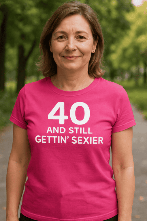 40th birthday t-shirt, funny milestone shirt, women’s humor tee for women over 40, stylish birthday gift, casual party tee, T-shirtplease.com.