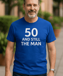 50th birthday T-shirt for men - funny age milestone tee for guys.