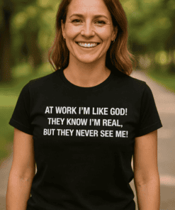 High-quality humorous T-shirt with funny quote for women, casual wear, perfect for work humor lovers.