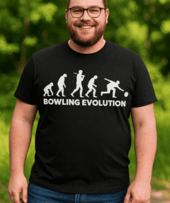 1. Bowling evolution T-shirt, funny sports gift, casual men's tee, bowling player apparel, athletic graphic shirt.