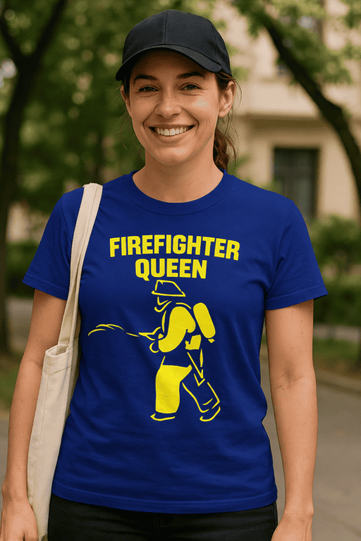 Firefighter queen T-shirt, firefighter graphic tee for women, firefighting rescue t-shirt for women, firefighter appreciation shirt.