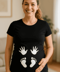 Hands and footprints pregnancy T-shirt, pregnancy announcement shirt, maternity gift, custom pregnancy tee.