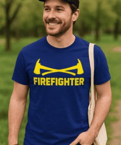 Firefighter t-shirt, graphic tee, casual men’s T-shirt, firefighter graphic design, T-shirtplease.com.